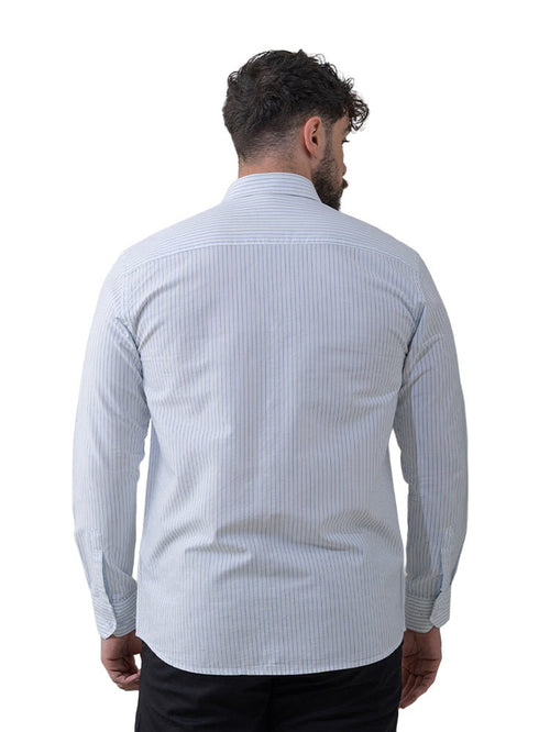 Baby Blue - Design 5 Striped Oxford Shirt - Khotwh