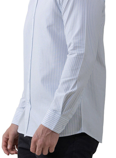 Baby Blue - Design 5 Striped Oxford Shirt - Khotwh