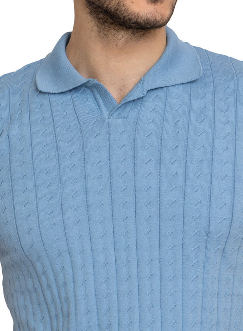 Baby Blue Design 6 - F - Polo Neck T-Shirt - Khotwh