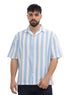 Baby Blue - Design 6 Striped Tennis Collar Shirt - Khotwh