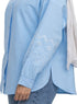Baby Blue Embroidered Poplin Shirt - Khotwh