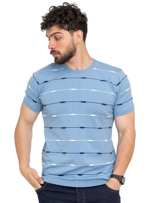 Baby Blue F - S.Knit Round T-shirt - Khotwh