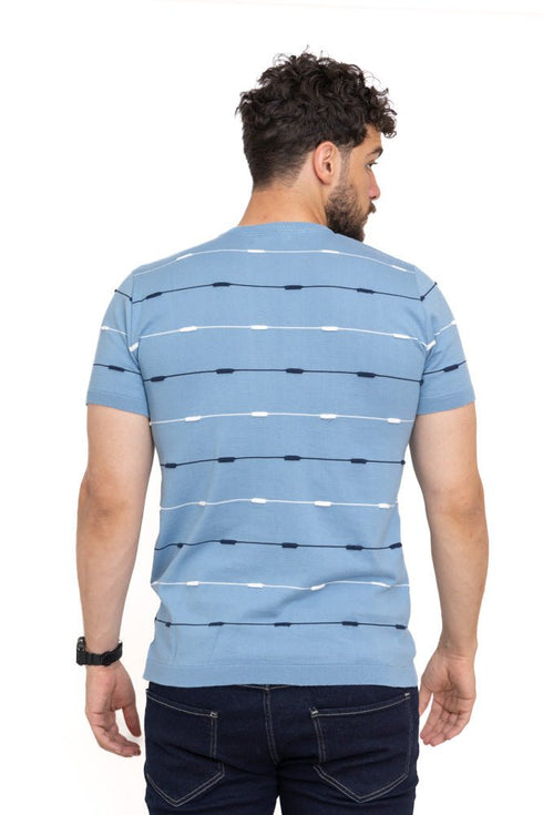 Baby Blue F - S.Knit Round T-shirt - Khotwh