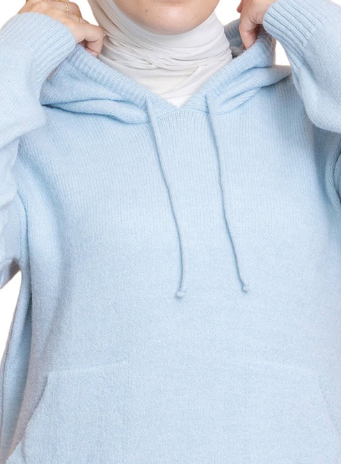 Baby Blue Hoodie Pullover - Khotwh