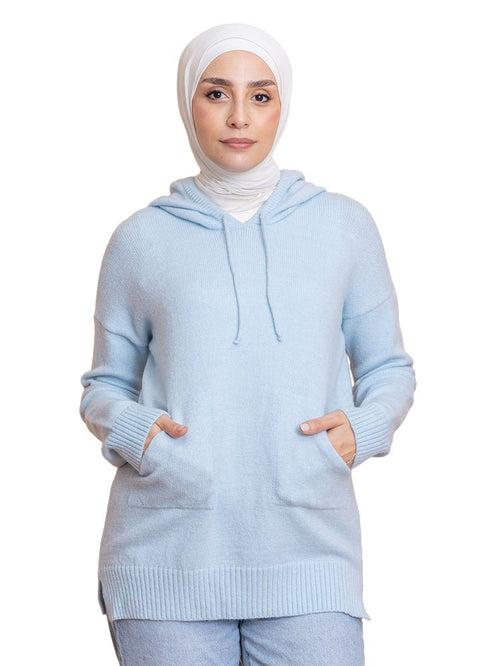 Baby Blue Hoodie Pullover - Khotwh