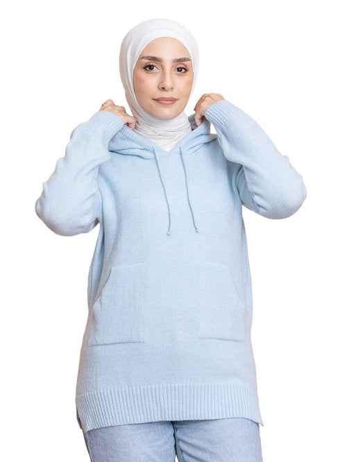 Baby Blue Hoodie Pullover - Khotwh