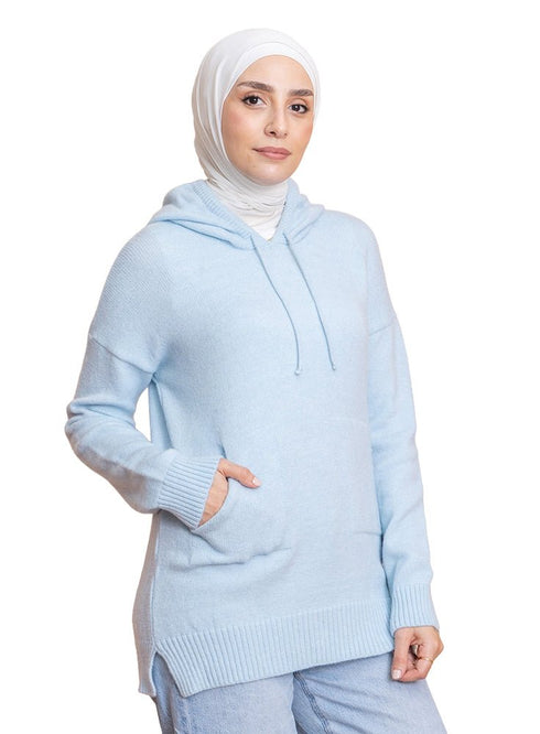 Baby Blue Hoodie Pullover - Khotwh