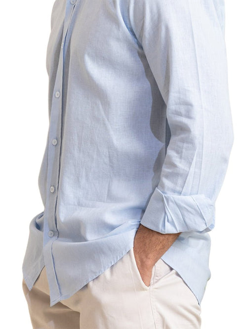 Baby Blue Linen Shirt - Khotwh