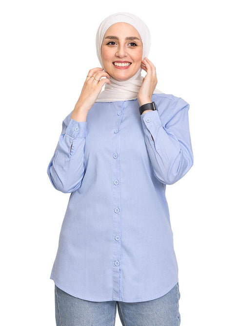 Baby Blue M - Poplin Shirt - Khotwh