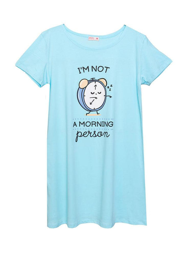 Baby Blue Night Shirt - Design 17 - Khotwh