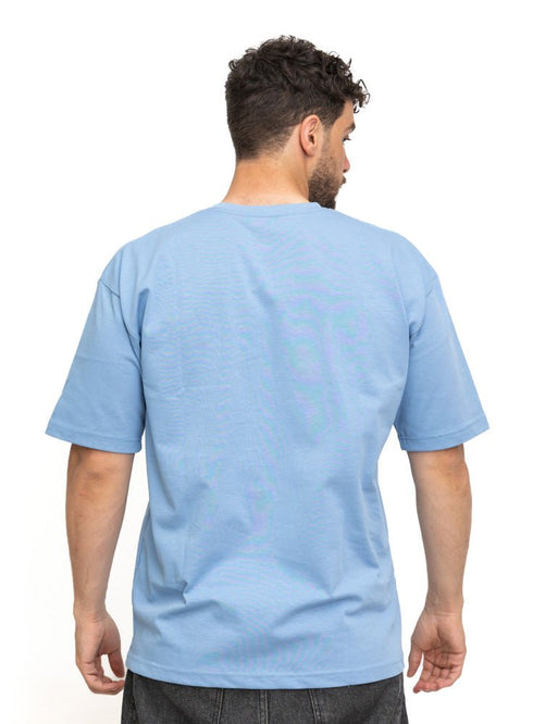 Baby Blue Over Size Round T-Shirt - Khotwh