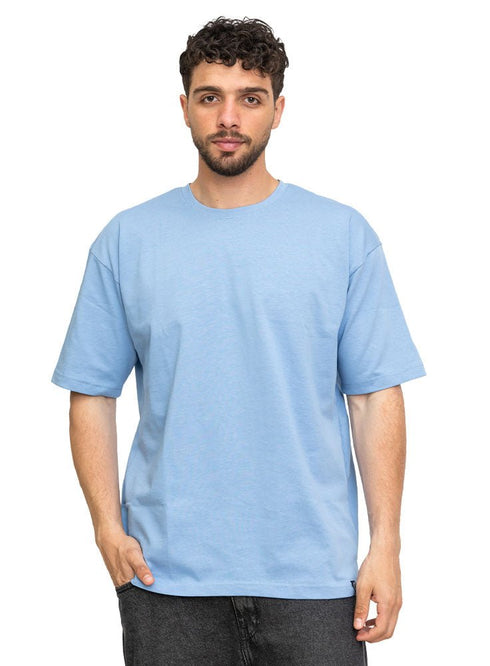 Baby Blue Over Size Round T-Shirt - Khotwh