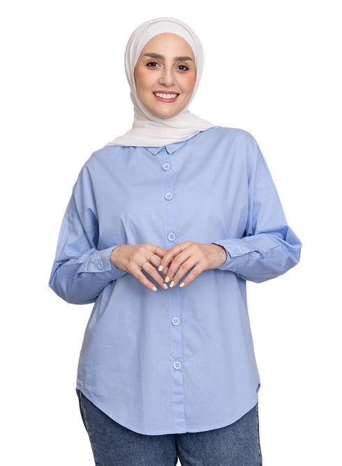 Baby blue Over - Size Shirt - Khotwh