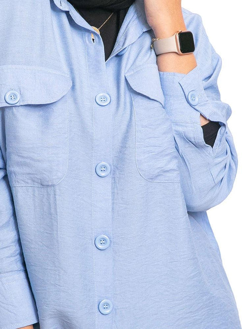 Baby blue P - Pocket Shirt - Khotwh
