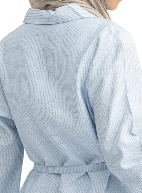 Baby Blue RD- Jacquard Embroidered Shirt - Khotwh