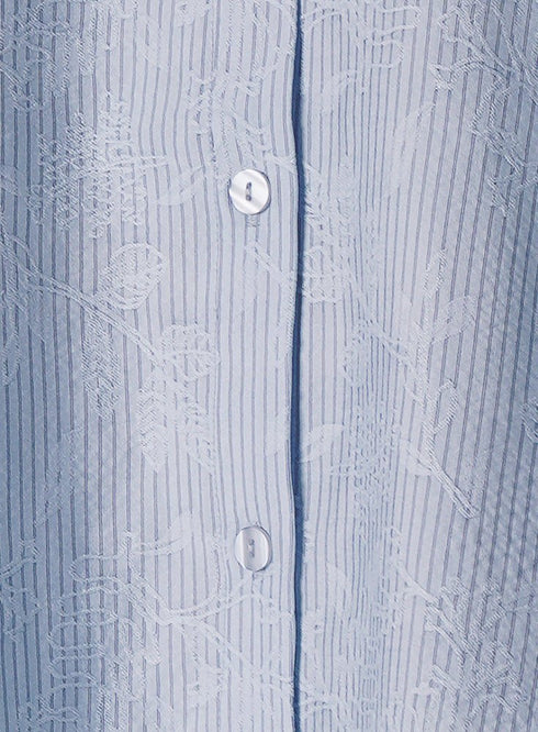 Baby Blue RD- Jacquard Embroidered Shirt - Khotwh