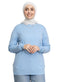 Baby Blue Round Knit Pullover - Khotwh