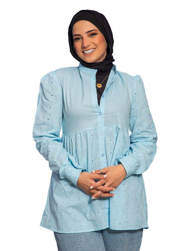 Baby Blue Rukam Blouse - Khotwh