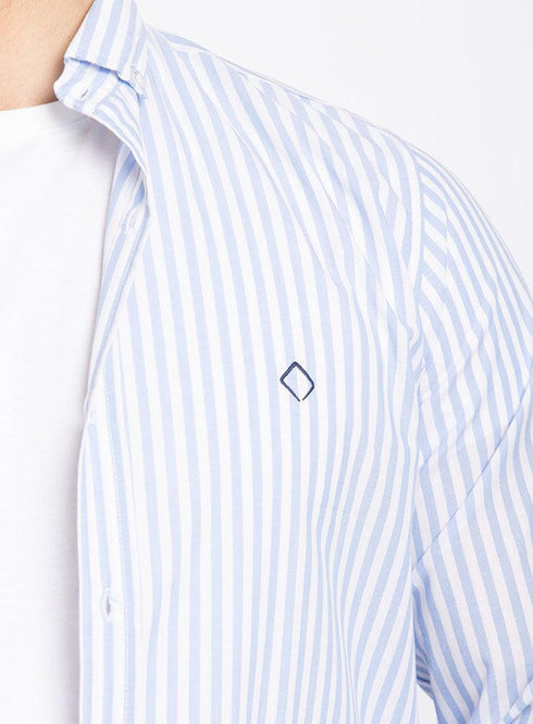 Baby Blue Striped Oxford Shirt - Khotwh