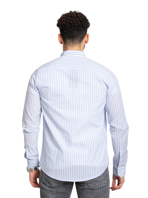 Baby Blue Striped Oxford Shirt - Khotwh