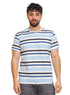 Baby Blue Striped Round T-shirt - Khotwh