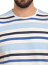 Baby Blue Striped Round T-shirt - Khotwh