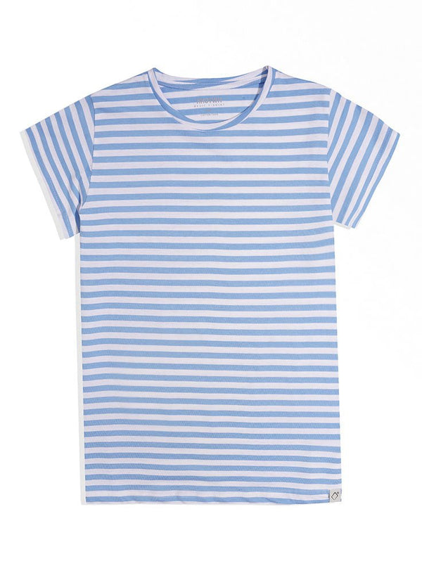 Baby Blue Striped Short - Sleeve - Khotwh