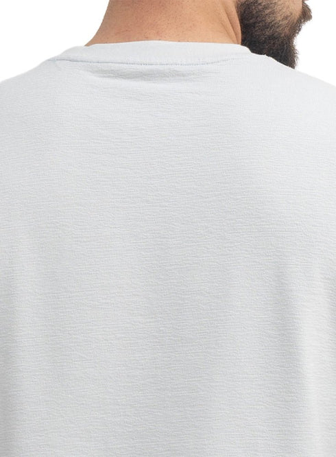 Baby Blue UpSide Sleeve -Crunchy-Oversize Round T-Shirt - Khotwh