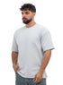 Baby Blue V-Crunchy-Oversize Round T-Shirt - Khotwh