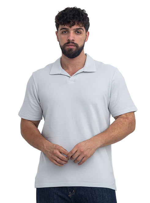 Baby Blue V-Neck Crunchy-Oversize T-Shirt - Khotwh