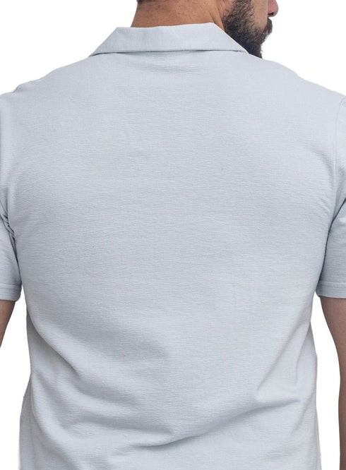Baby Blue V-Neck Crunchy-Oversize T-Shirt - Khotwh