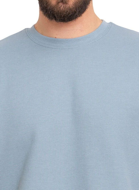 Baby Blue V - Squares O.S Round T-Shirt - Khotwh