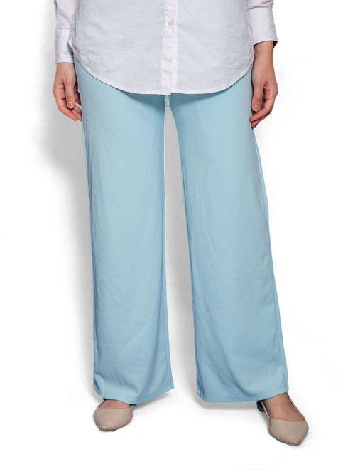 Baby Blue Wide Trousers - Khotwh