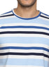 B.Blue Striped Round T-shirt - Khotwh