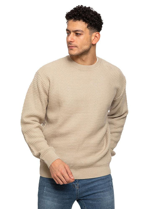 Beige A - Round Basic Pullover - Khotwh