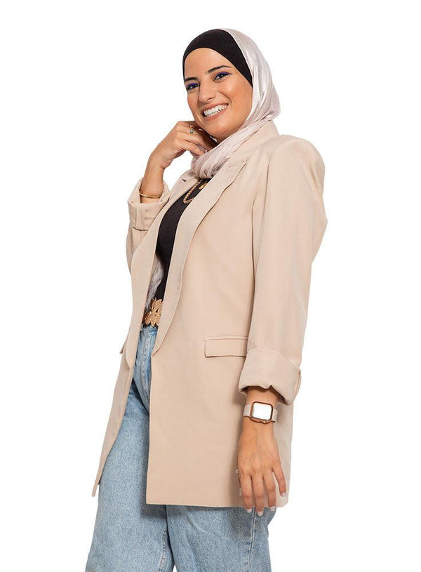 Beige Barby Blazer - Khotwh