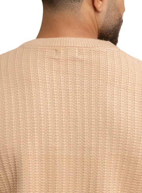 Beige Basic Round Pullover - Khotwh