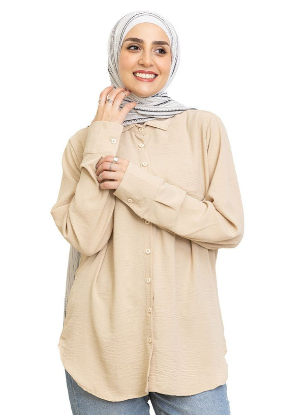 Beige CY - Over Size Shirt - Khotwh