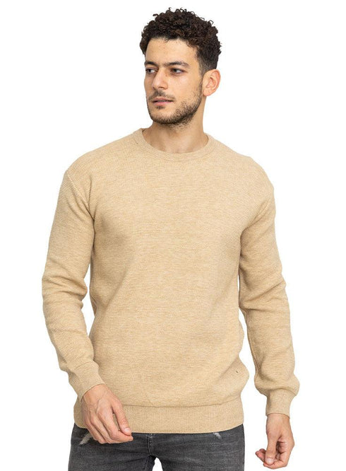 Beige D - Round Basic Pullover - Khotwh