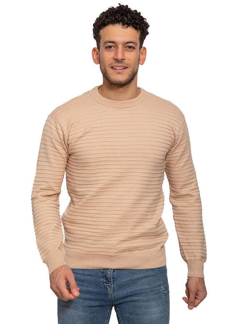 Beige D - Round Striped Pullover - Khotwh