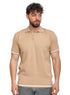 Beige Design 01018Knit Polo Neck - T-Shirt - Khotwh