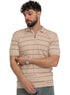 Beige Design 01039Knit Polo Neck Zipper - T-Shirt - Khotwh