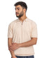 Beige Design 01047Knit Polo Neck - T-Shirt - Khotwh