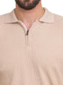Beige Design 01048Knit Polo Neck - T-Shirt - Khotwh