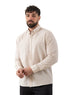 Beige - Design 1 Striped Linen Shirt - Khotwh