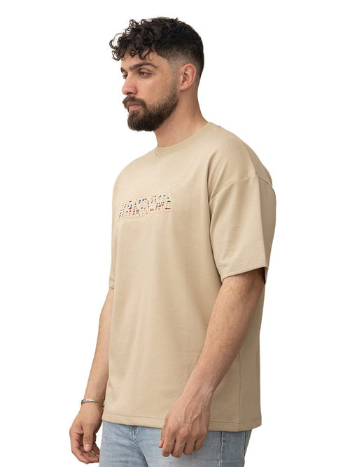 Beige Design 1004 NF - Round T-Shirt - Khotwh