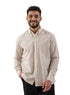 Beige - Design 2 Striped Linen Shirt - Khotwh