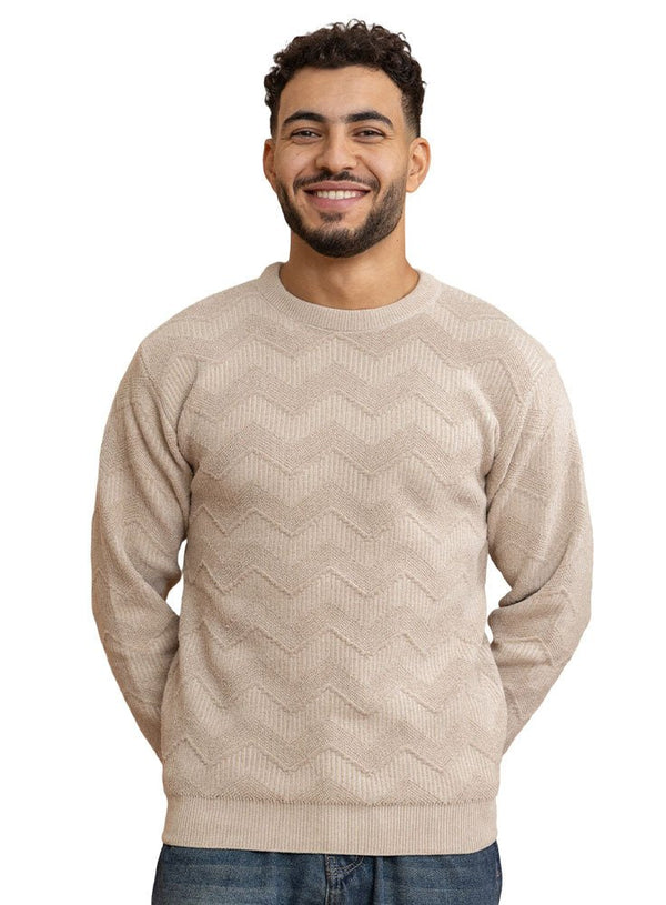 Beige Design 2401 Round Pullover - Khotwh