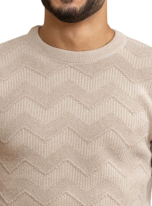 Beige Design 2401 Round Pullover - Khotwh