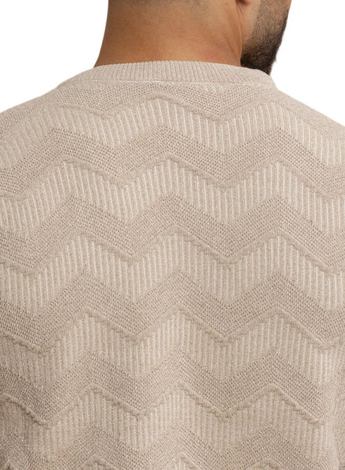 Beige Design 2401 Round Pullover - Khotwh